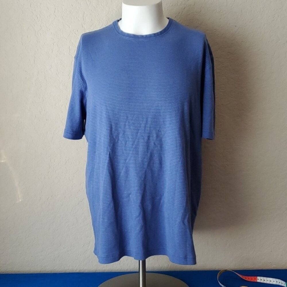 Daniel Cremieux Signature Collection Xl Blue Striped 100% Cotton Soft T-
